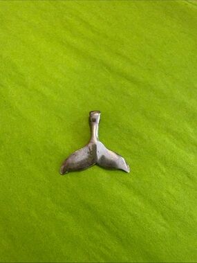 Sterling Silver SAVE THE WHALES Whale Tail Pendant - Silver